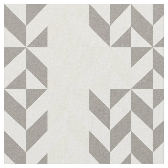 Gult och Silver Geometric ZigZag Tyg (Närbild)