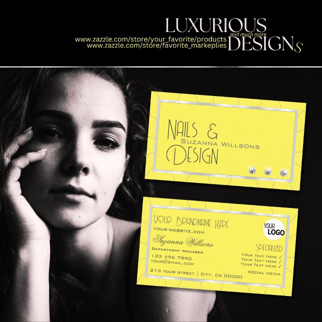 Gult och Silver Ram med Noble Diamonds & Logotyp Visitkort (Skapare uppladdad)