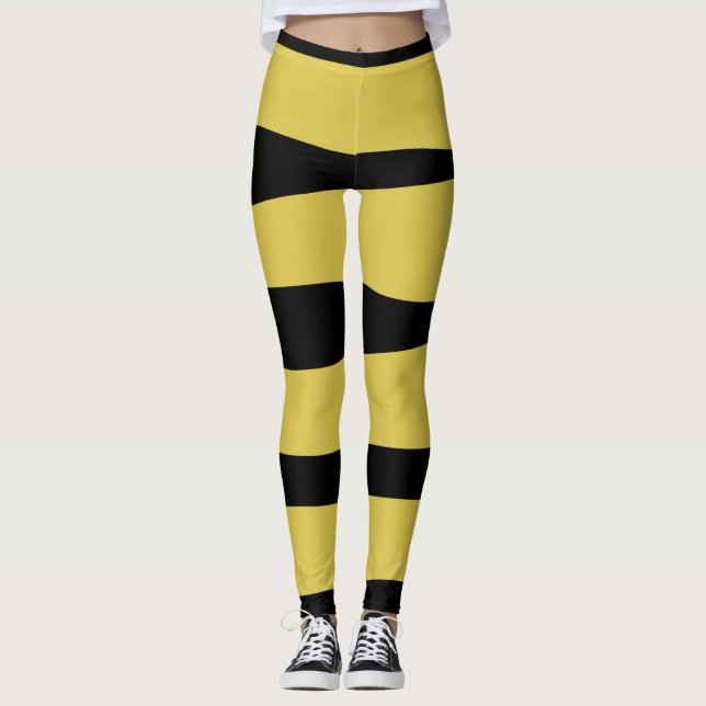 Gult och stripe leggings (Framsida)