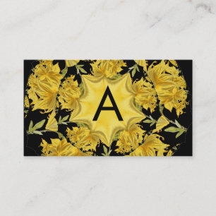 Gult och svart Azalea Monogram Visitkort