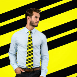 Gult och svart diagonalt med stripe slips