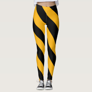 Gult och svart diagonalt Rand Leggings