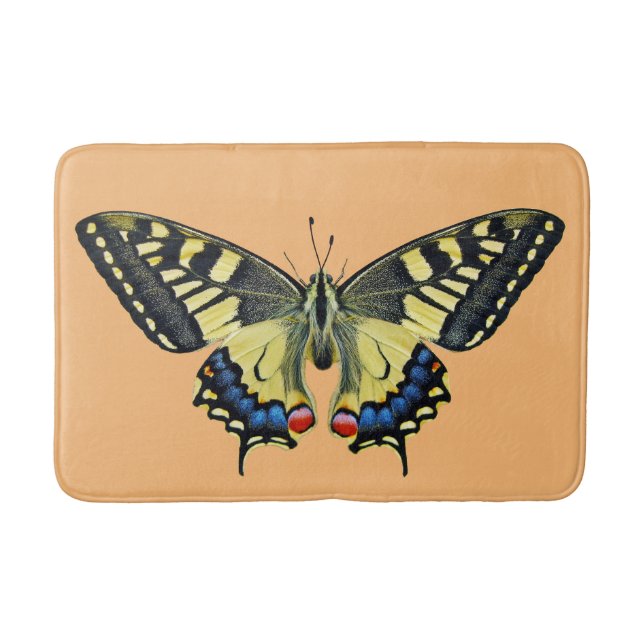 Gult och svart fjäril badrumsmatta (Framsidan)