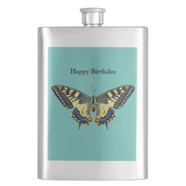 Gult och svart fjäril fickplunta