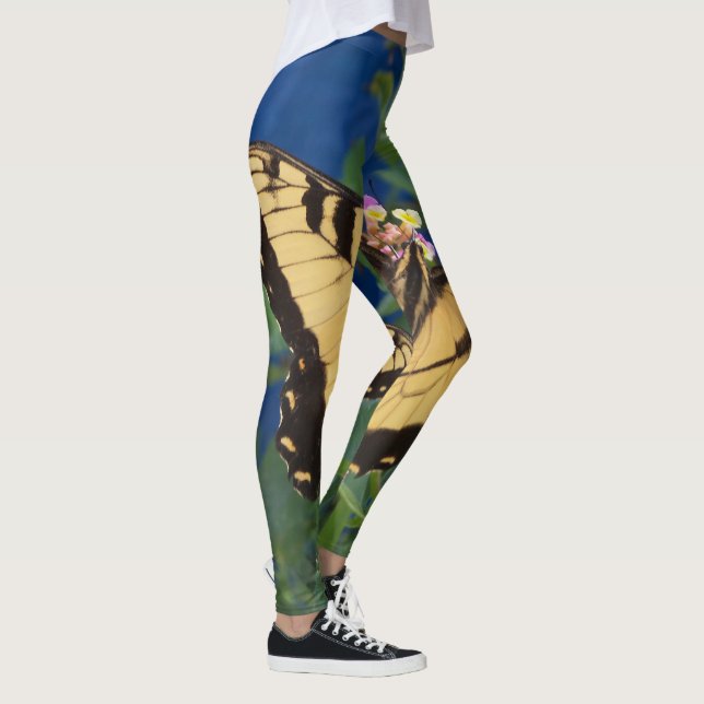 Gult- och svart fjäril leggings (Höger)