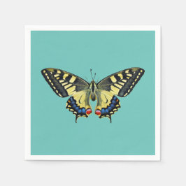 Gult och svart fjäril pappersservett