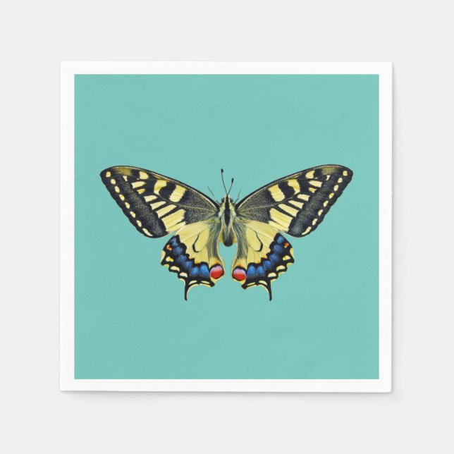 Gult och svart fjäril pappersservett (Framsidan)