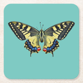 Gult och svart fjäril underlägg papper kvadrat