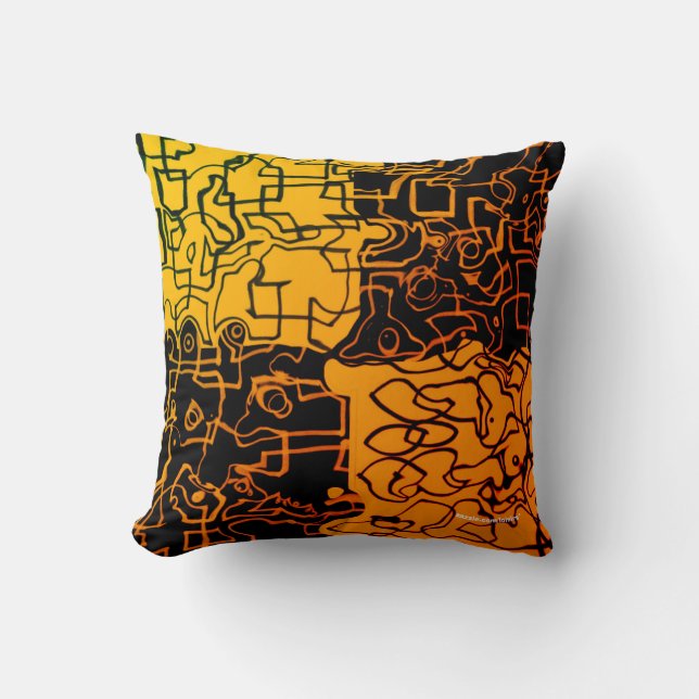 Gult och svart kudde (Framsida)