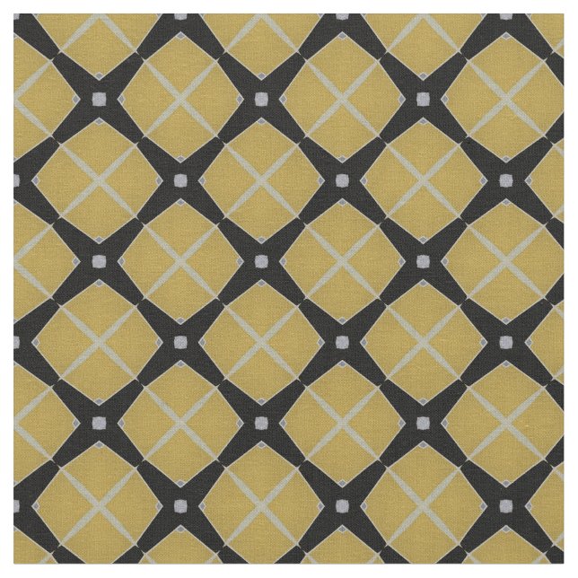 Gult och svart, modern geometrisk Mönster Tyg (Närbild)