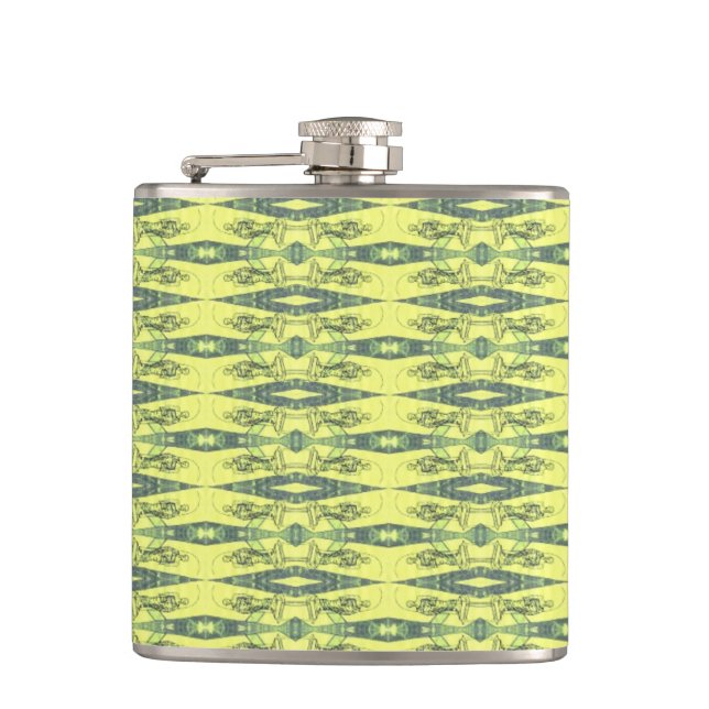 Gult och svart mönster fickplunta (Framsidan)