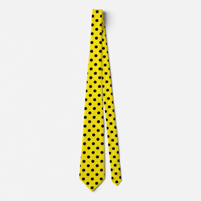 Gult och svart Polka dots Slips (Framsida)