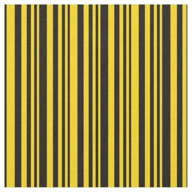 Gult och svart strimlad/limmad Mönster Tyg (Närbild)
