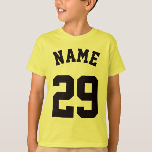 Gult och svarta barn Idrottsutkast Jersey Tee Shirt