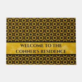 Gult och svarta blommor Mönster