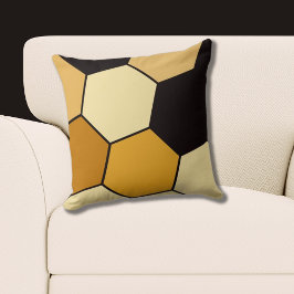 Gult och Svarta Hexagon Mönster Kudde