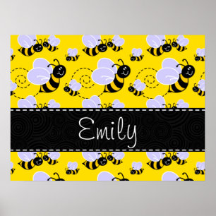 Gult och Svarta Humla Poster