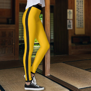 Gult och Svarta Rand Leggings