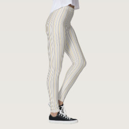 Gult och Tan Stripe Mönster Leggings