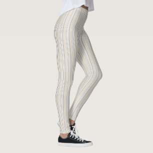 Gult och Tan Stripe Mönster Leggings