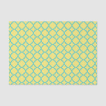 Gult och Teal Maroccan Quatrefoil Mönster