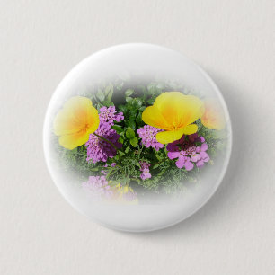 gult och trädgårdsblommor av lila knapp