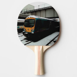 Gult och turkos tåg pingisracket