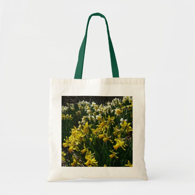Gult och vit affodil Vår blommor Tygkasse (Framsidan)