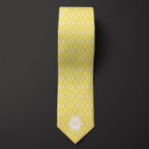 Gult och vit Blommigt Inspired Monogram