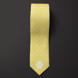 Gult och vit Blommigt Inspired Monogram Slips