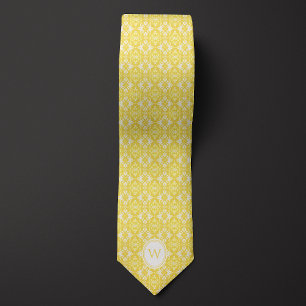 Gult och vit Blommigt Inspired Monogram Slips