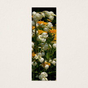 Gult och vit blomning - Bok-markör Litet Visitkort
