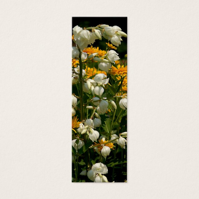 Gult och vit blomning - Bok-markör Litet Visitkort (Framsidan)