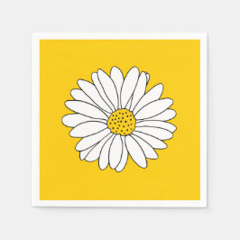 Gult och vit Daisy 2 Pappersservett