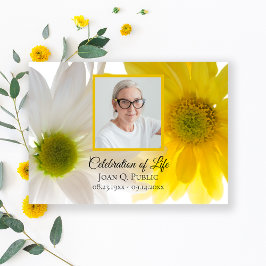 Gult och vit Daisy Blommor Firande i Life Inbjudningar