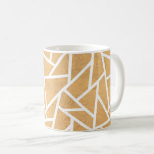Gult och vit mosaik mönster kaffemugg