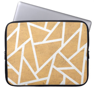 Gult och vit mosaik mönster laptop fodral