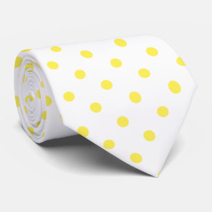 Gult och vit polka Dot Necktie Slips