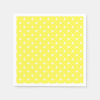 Gult och vit polka punktglamor modern pappersservett