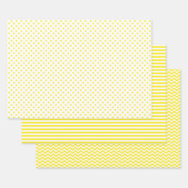 Gult och vit Rand Chevron Polka dots