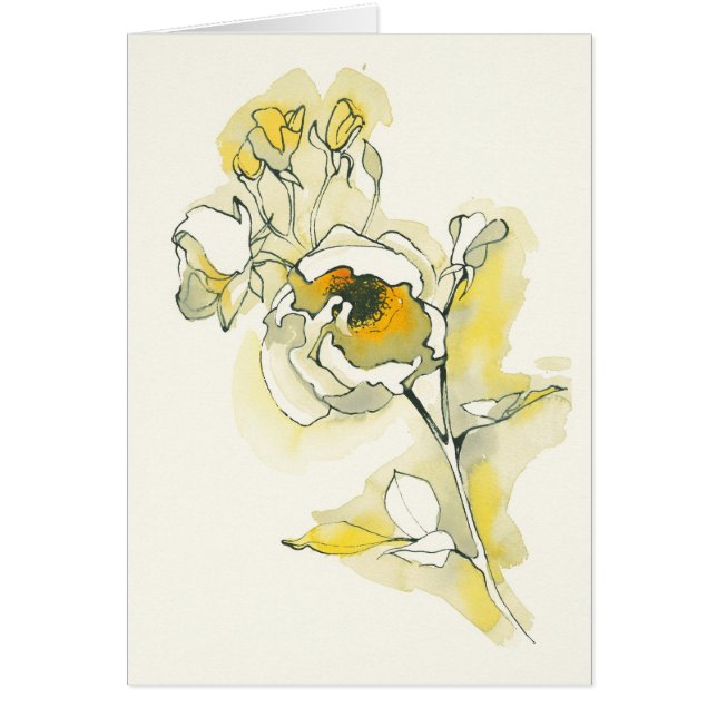 Gult och vit ros hälsningskort (Framsidan)