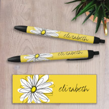 Gult och vit visuell Daisy med Anpassningsbar Text