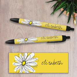 Gult och vit visuell Daisy med Anpassningsbar Text