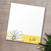 Gult och vit visuell Daisy med Anpassningsbar Text