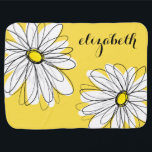 Gult och vit visuell Daisy med Anpassningsbar Text Bebisfilt<br><div class="desc">En namn,  ett monogram eller en annan anpassningsbar biet. Om du vill flytta runt bilden klickar du på knappen Anpassa för att göra ändringar.</div>