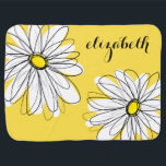 Gult och vit visuell Daisy med Anpassningsbar Text Bebisfilt<br><div class="desc">En namn,  ett monogram eller en annan anpassningsbar biet. Om du vill flytta runt bilden klickar du på knappen Anpassa för att göra ändringar.</div>