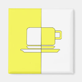 Gult och Vita Kopp Magnet