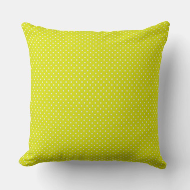 Gult och Vita Polka dots Dekorativ kudde (Framsida)