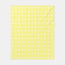 Gult och Vita Polka dots Fleecefilt