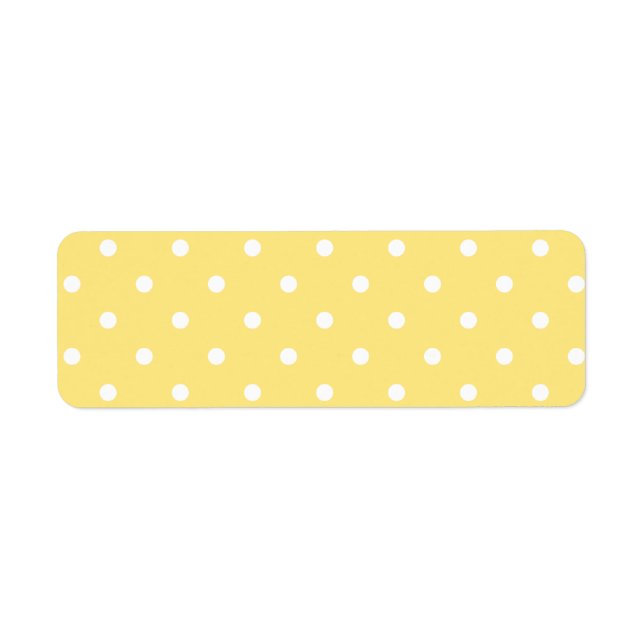 Gult och Vita Polka dots Mönster. Returadress Etikett (Framsidan)